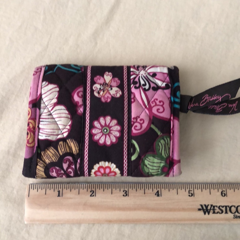 Vera Bradley Wallet Mod Floral Pink Brown Retired Tri Fold - Picture 5 of 6